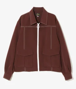 Stitched Sport Jacket - Brown - Poly Light Double Cloth