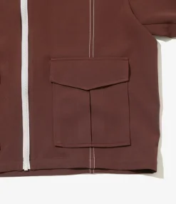 Stitched Sport Jacket - Brown - Poly Light Double Cloth