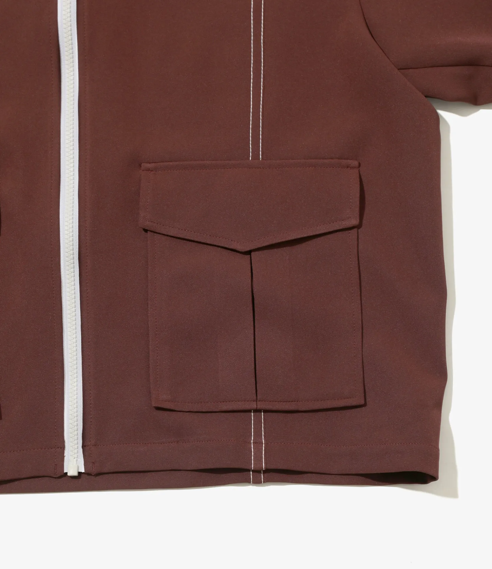 Stitched Sport Jacket - Brown - Poly Light Double Cloth
