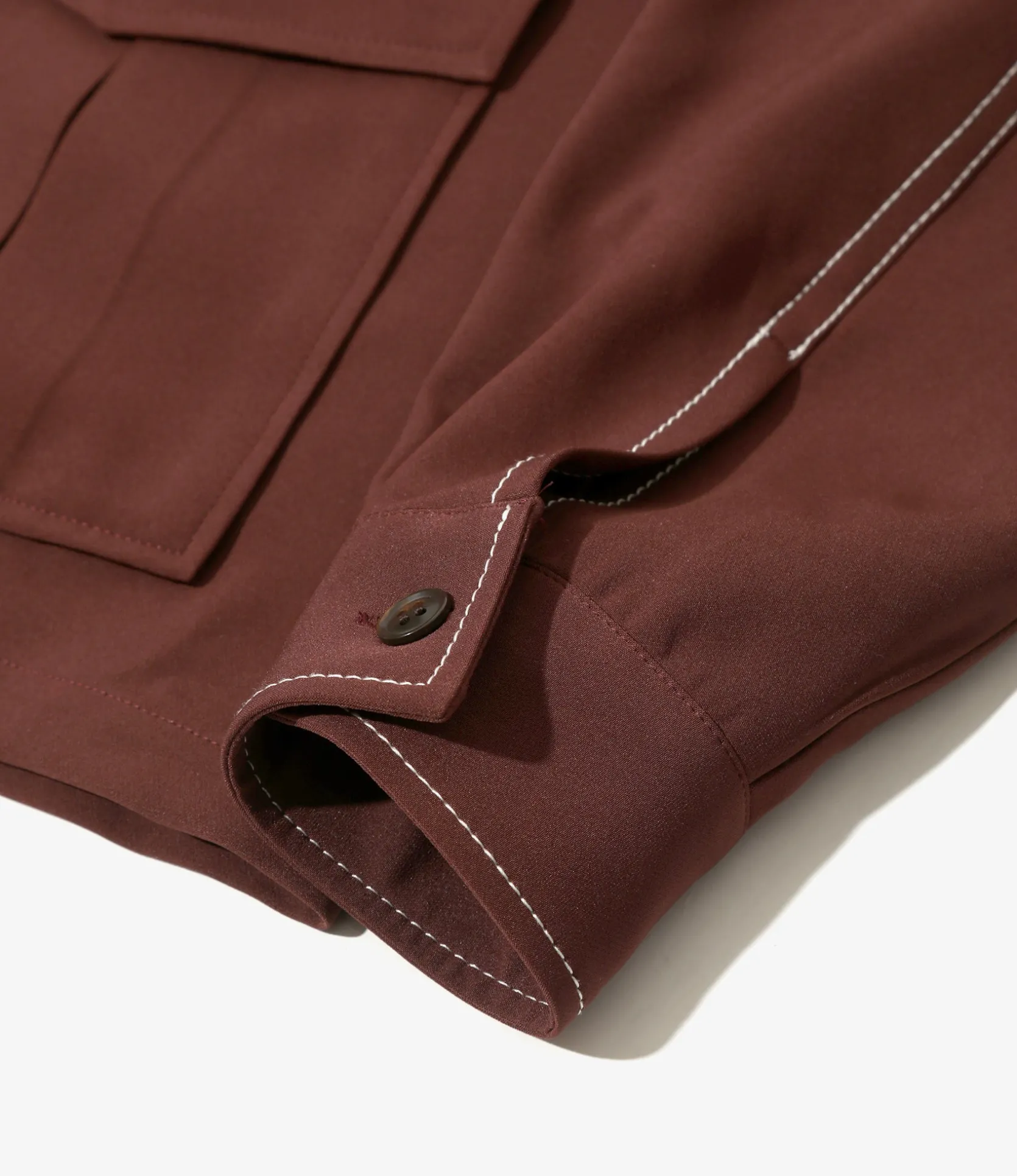 Stitched Sport Jacket - Brown - Poly Light Double Cloth