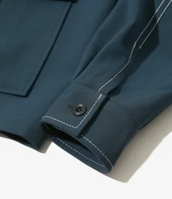 Stitched Sport Jacket - Navy - Poly Light Double Cloth