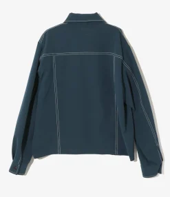 Stitched Sport Jacket - Navy - Poly Light Double Cloth