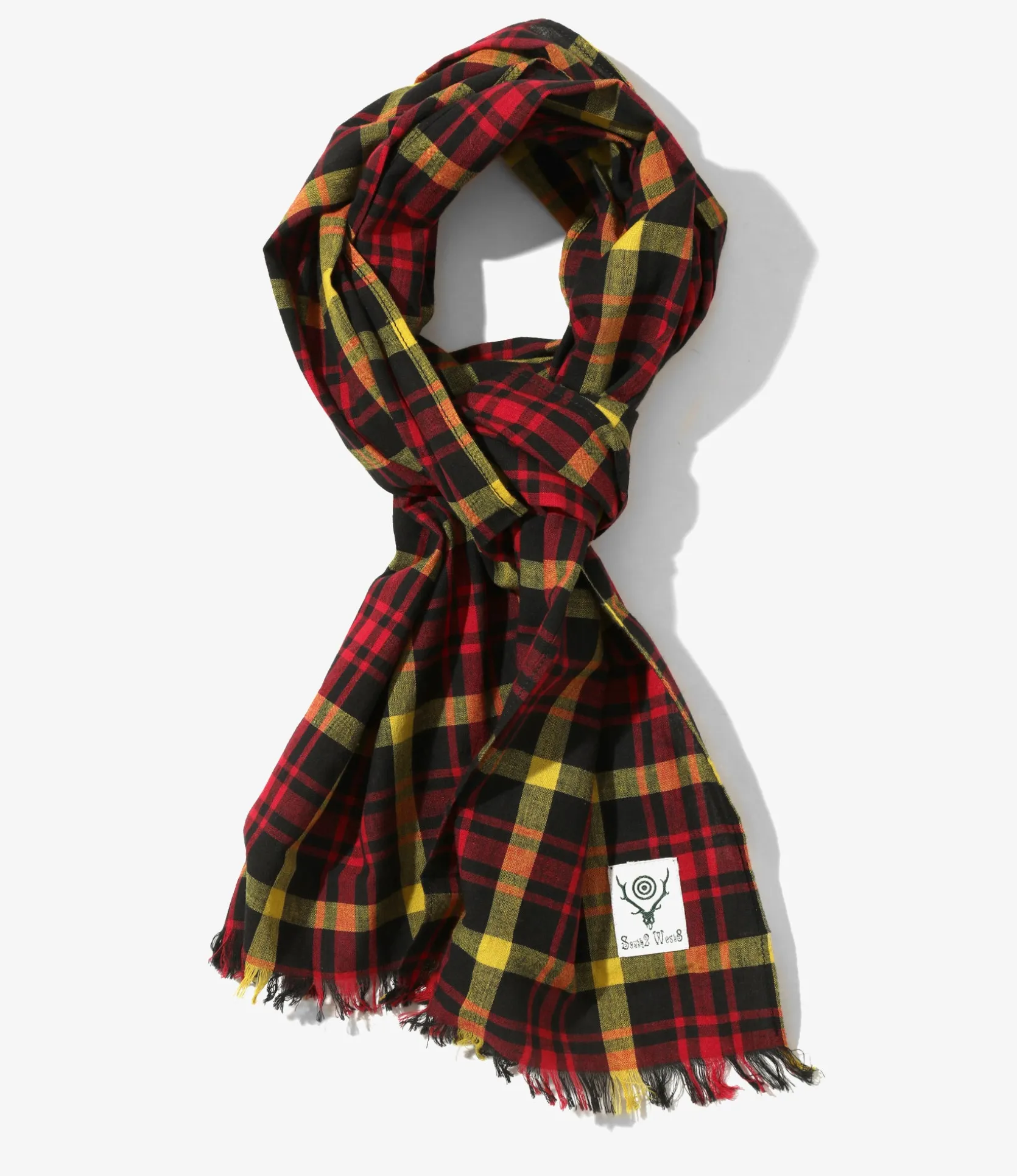 Stole - Black - Madras Plaid