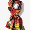 Stole - Red / Navy - Ikat Plaid