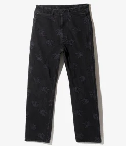 Straight Jean - Black - 13oz Denim / Rose Jq.