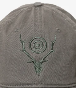 Strap Back Cap - Grey - Skull & Target Emb.