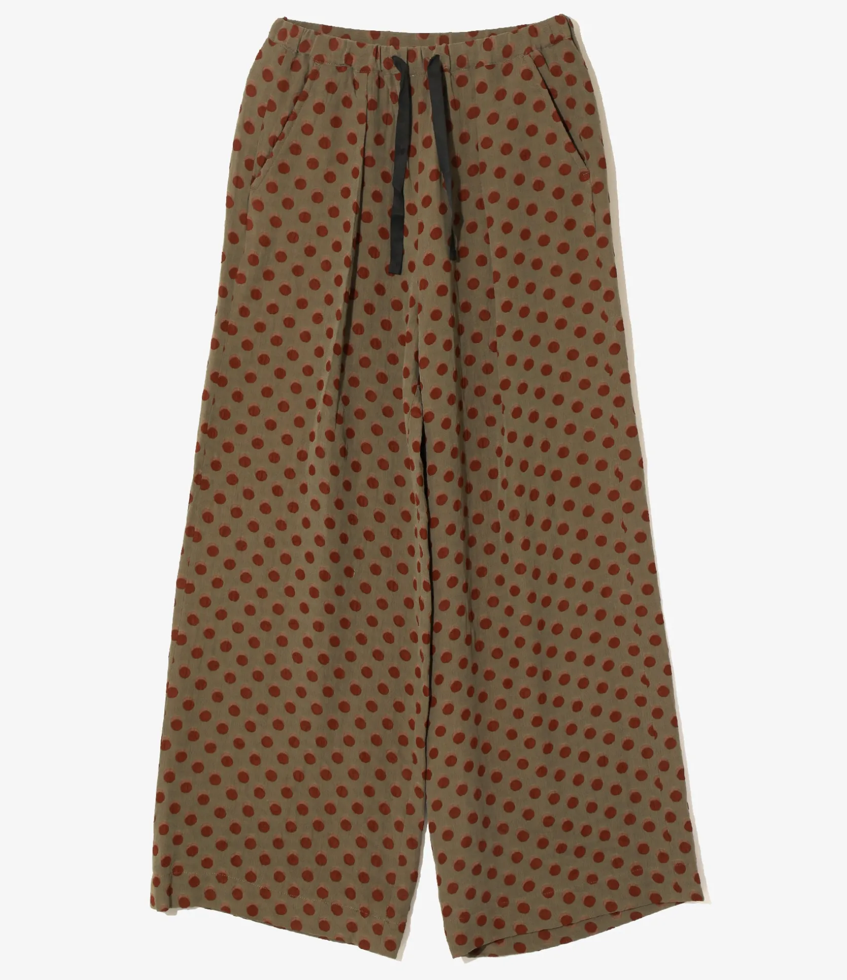 String Buggy Pant - Brown - Polka Dot Jacquard