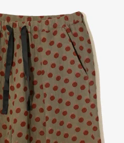 String Buggy Pant - Brown - Polka Dot Jacquard