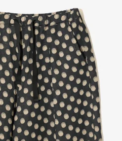 String Buggy Pant - Navy - Polka Dot Jacquard