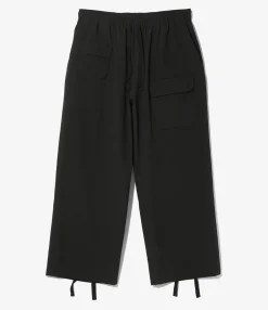 String Cuff Balloon Pant - Black - Poly Coolish Cloth
