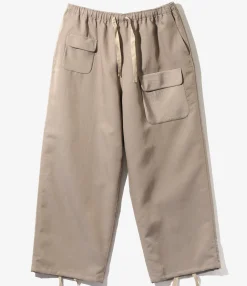 String Cuff Balloon Pant - Taupe - Poly Twill