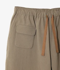 String Cuff Balloon Pant - Taupe - Poly Coolish Cloth