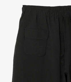 String Cuff Balloon Pant - Black - Poly Coolish Cloth