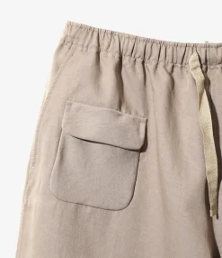 String Cuff Balloon Pant - Taupe - Poly Twill