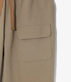 String Cuff Balloon Pant - Taupe - Poly Coolish Cloth