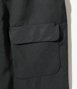 String Cuff Balloon Pant - Black - Poly Twill