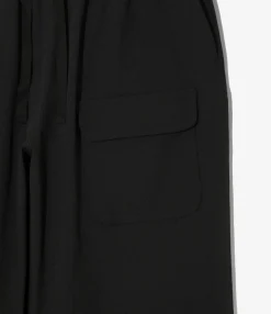 String Cuff Balloon Pant - Black - Poly Coolish Cloth