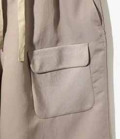 String Cuff Balloon Pant - Taupe - Poly Twill