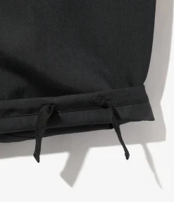 String Cuff Balloon Pant - Black - Poly Twill