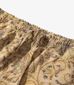 String Easy Pant - Beige - Paisley Jacquard
