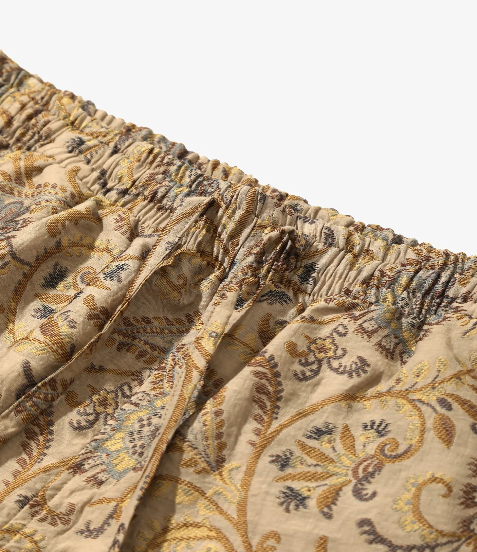 String Easy Pant - Beige - Paisley Jacquard