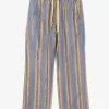 String Easy Pant - Beige/Blue - Stripe Cut Jacquard