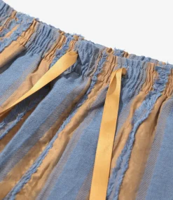 String Easy Pant - Beige/Blue - Stripe Cut Jacquard
