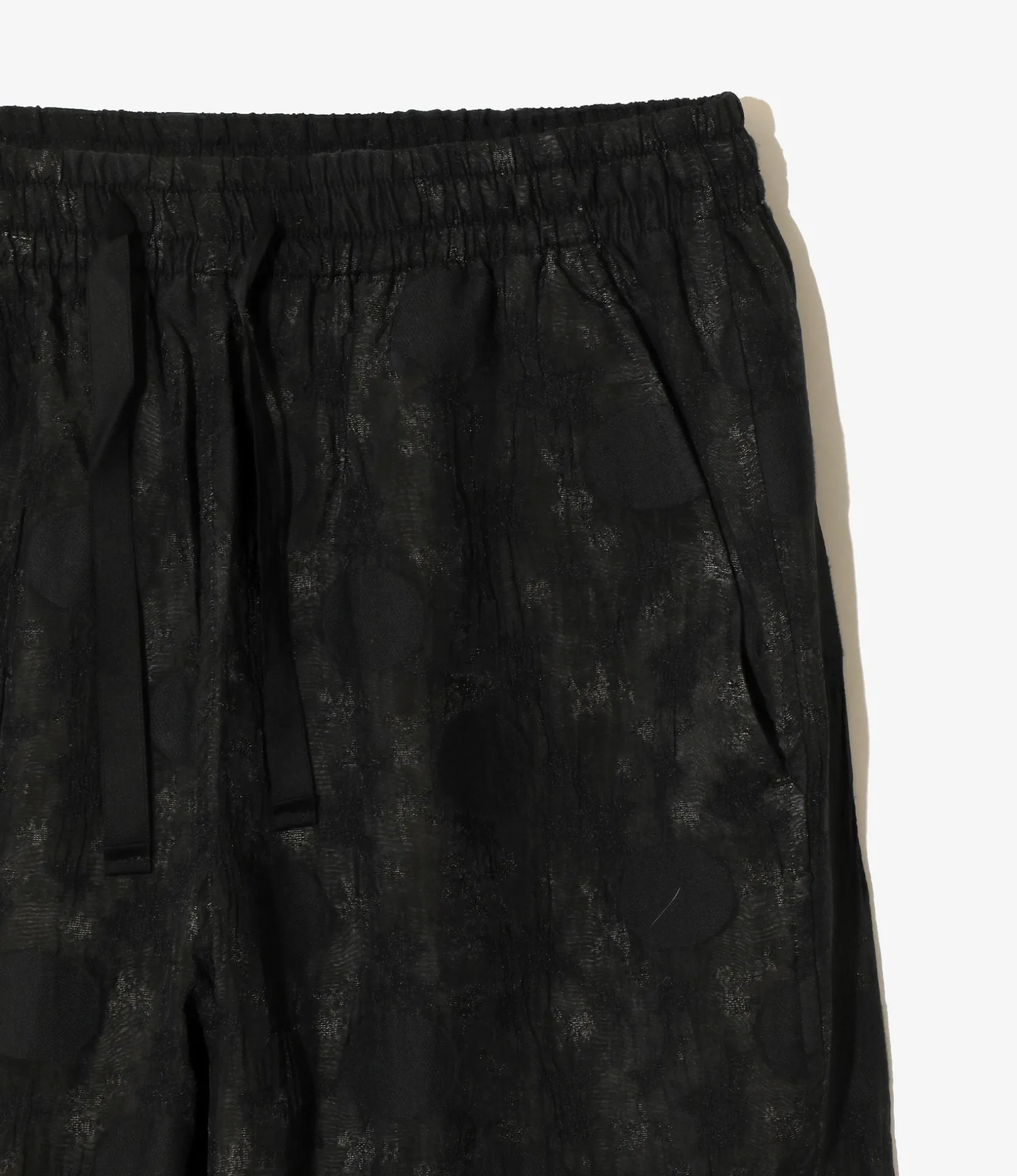 String Easy Pant - Black - Shrunken Jacquard / Polka Dots