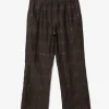 String Easy Pant - Brown - Plaid Jacquard