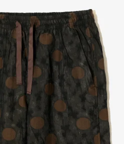 String Easy Pant - Brown - Shrunken Jacquard / Polka Dots