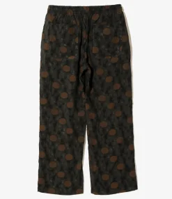 String Easy Pant - Brown - Shrunken Jacquard / Polka Dots