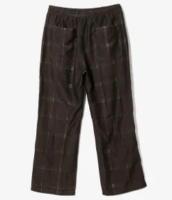 String Easy Pant - Brown - Plaid Jacquard
