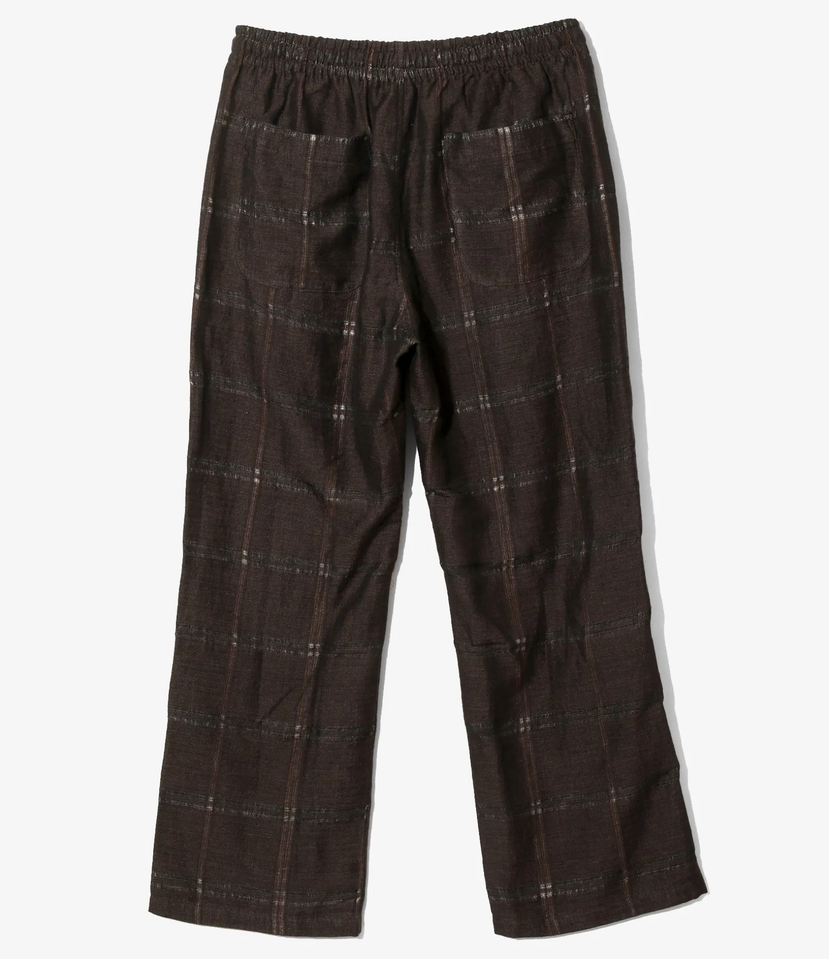 String Easy Pant - Brown - Plaid Jacquard