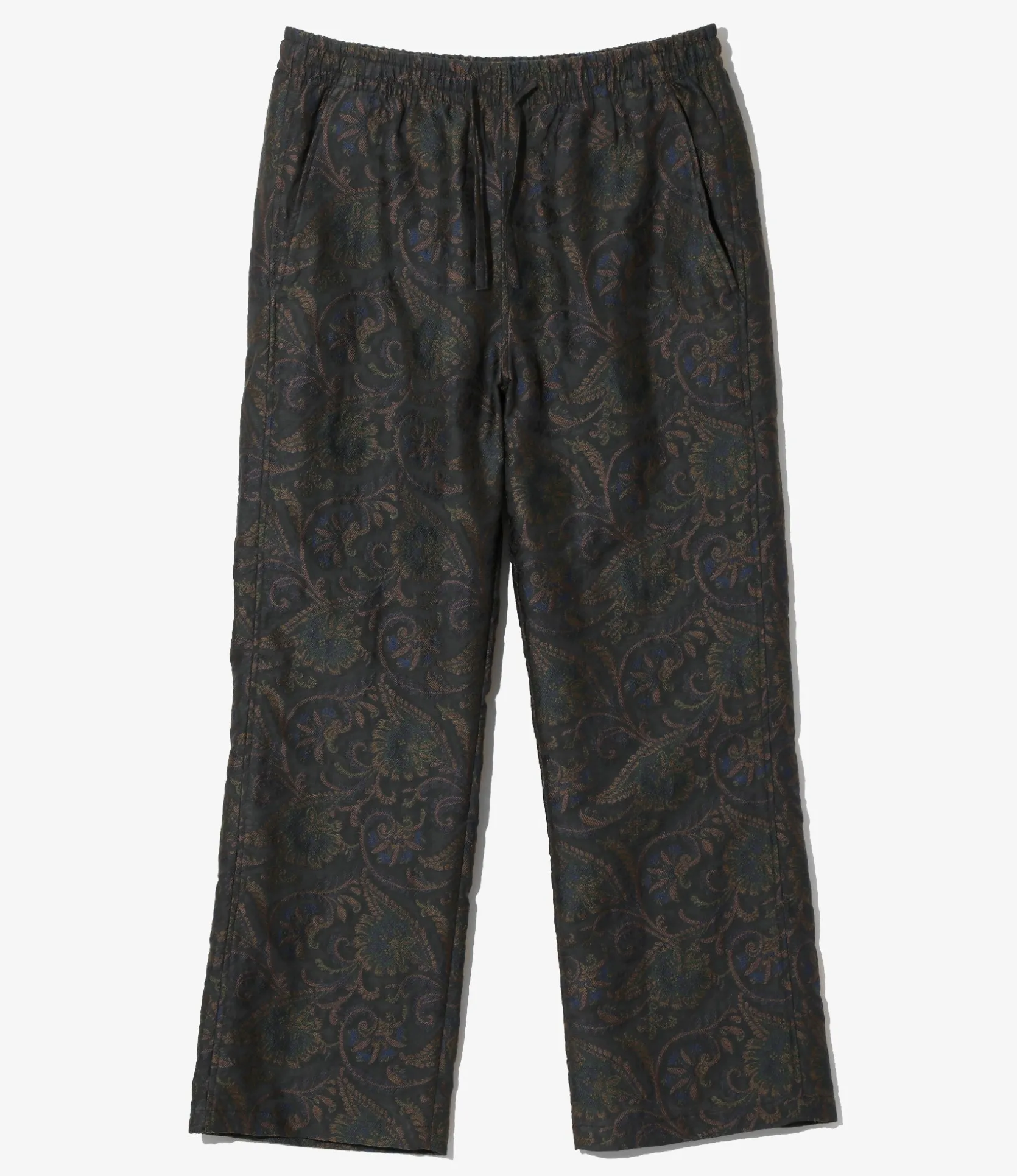 String Easy Pant - Navy - Paisley Jacquard