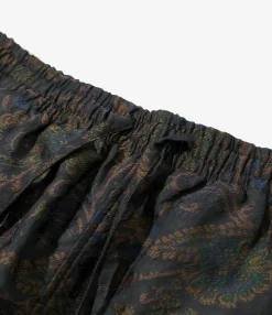 String Easy Pant - Navy - Paisley Jacquard