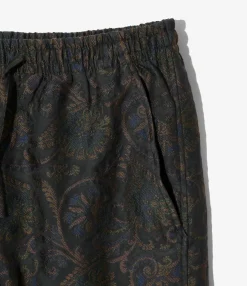 String Easy Pant - Navy - Paisley Jacquard