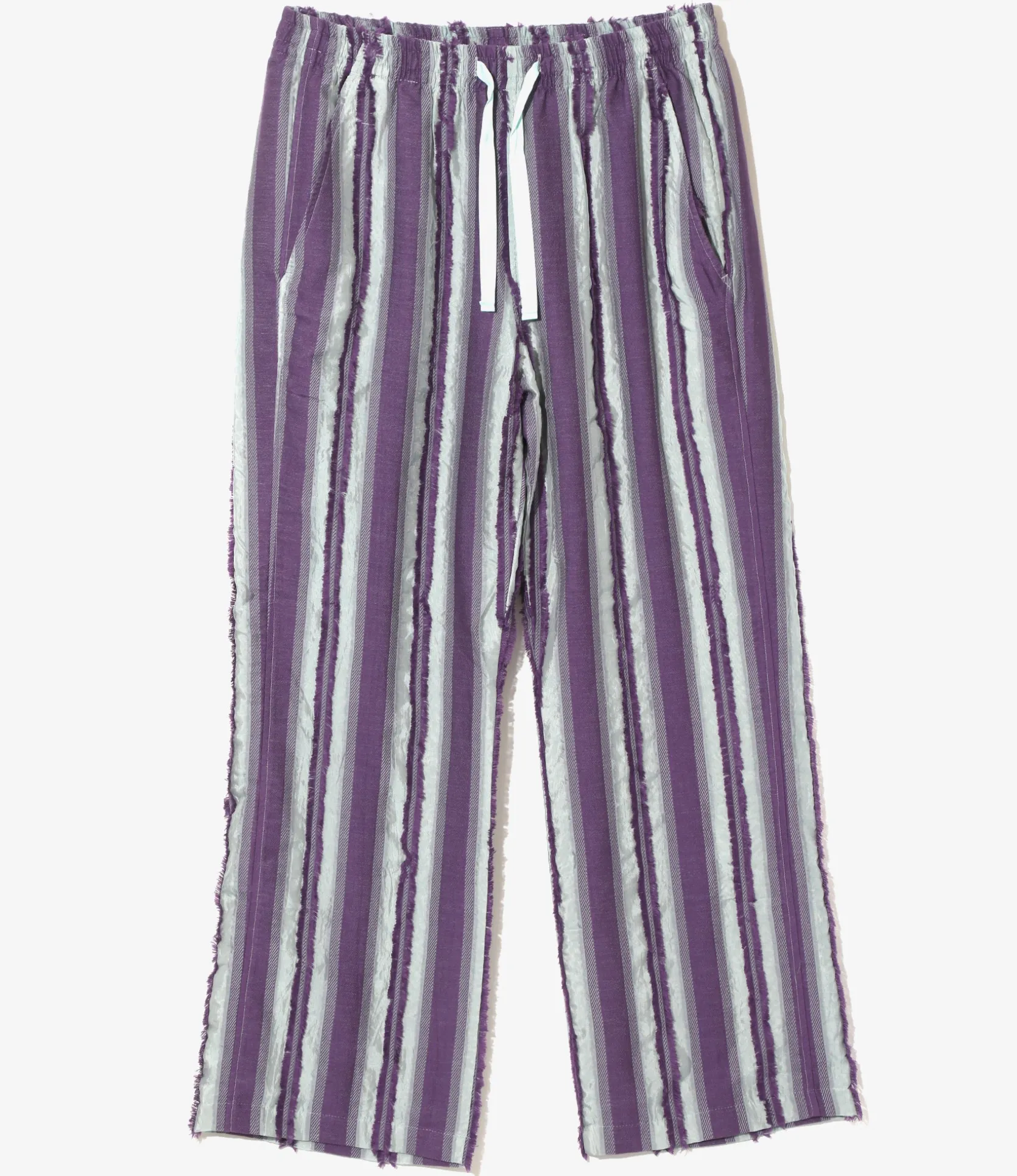 String Easy Pant - Sax/Purple - Stripe Cut Jacquard