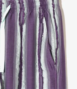 String Easy Pant - Sax/Purple - Stripe Cut Jacquard
