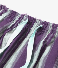 String Easy Pant - Sax/Purple - Stripe Cut Jacquard
