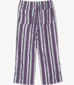 String Easy Pant - Sax/Purple - Stripe Cut Jacquard