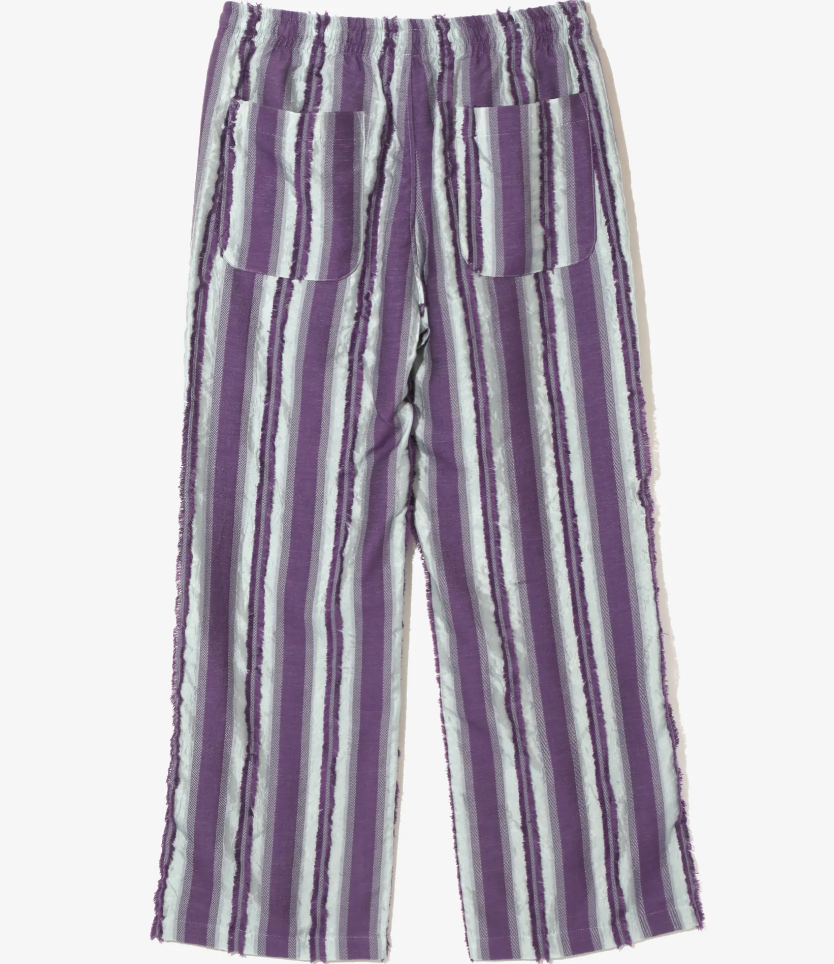 String Easy Pant - Sax/Purple - Stripe Cut Jacquard