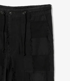 String Fatigue Pant - Black - Ripstop Cut Jacquard