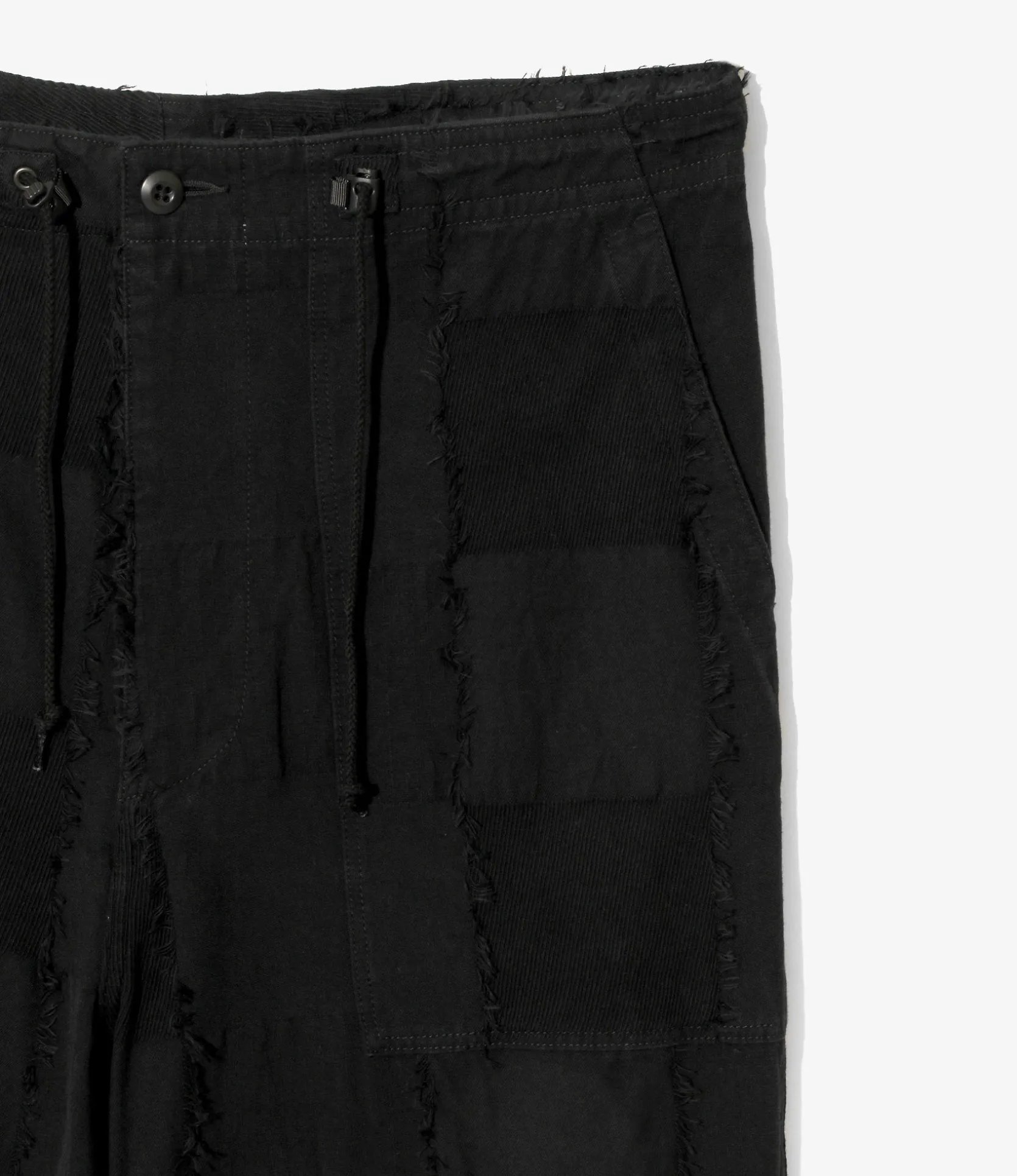 String Fatigue Pant - Black - Ripstop Cut Jacquard