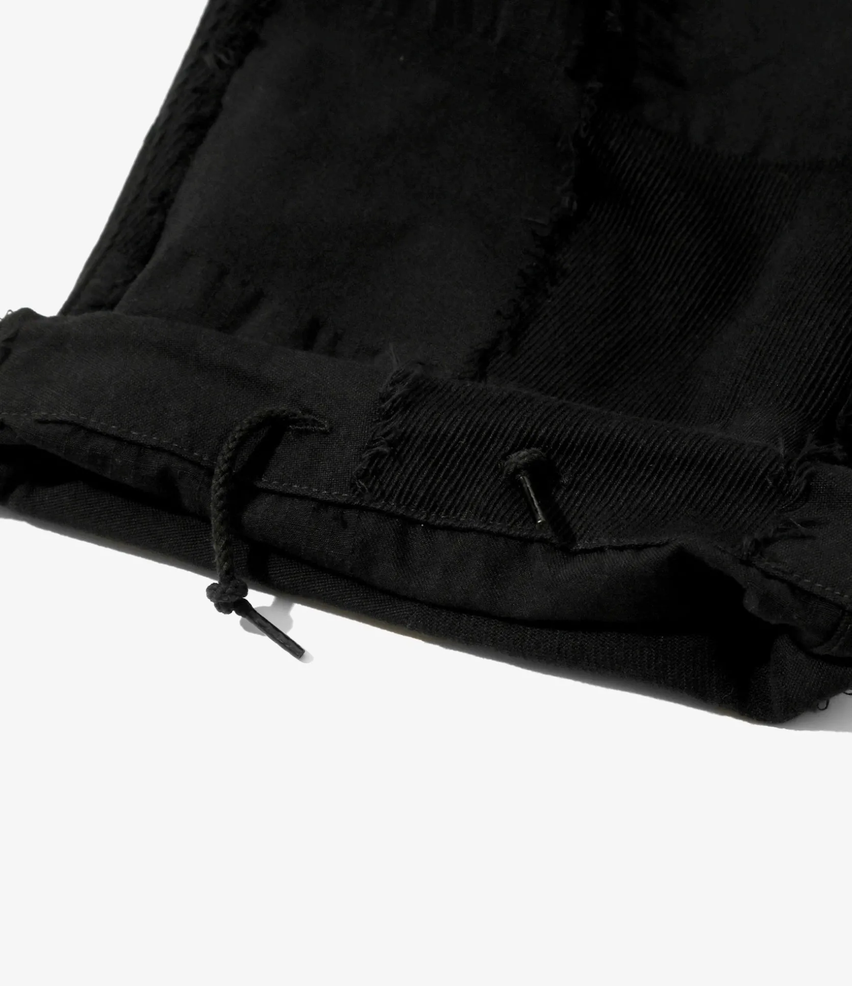 String Fatigue Pant - Black - Ripstop Cut Jacquard