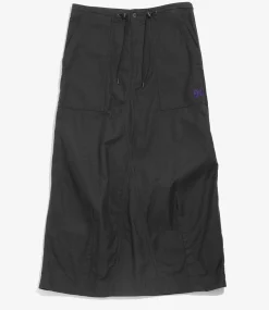String Fatigue Skirt - Black - Back Sateen