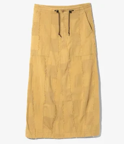 String Fatigue Skirt - Khaki - Ripstop Cut Jacquard