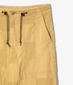String Fatigue Skirt - Khaki - Ripstop Cut Jacquard