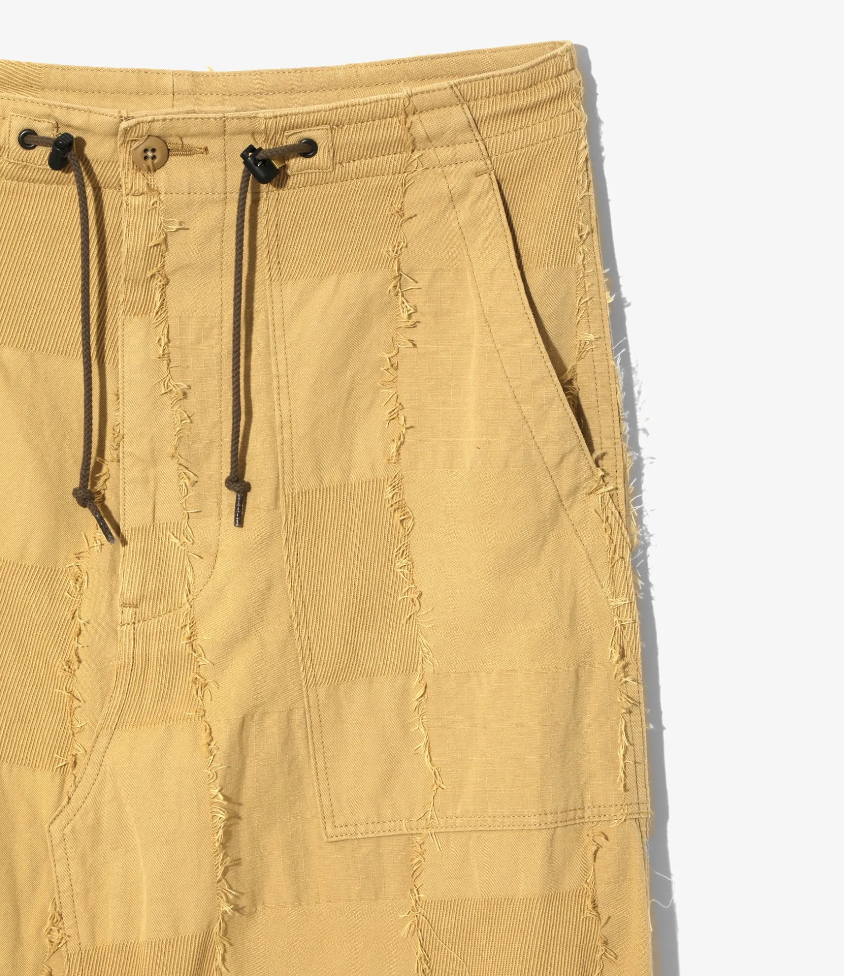 String Fatigue Skirt - Khaki - Ripstop Cut Jacquard