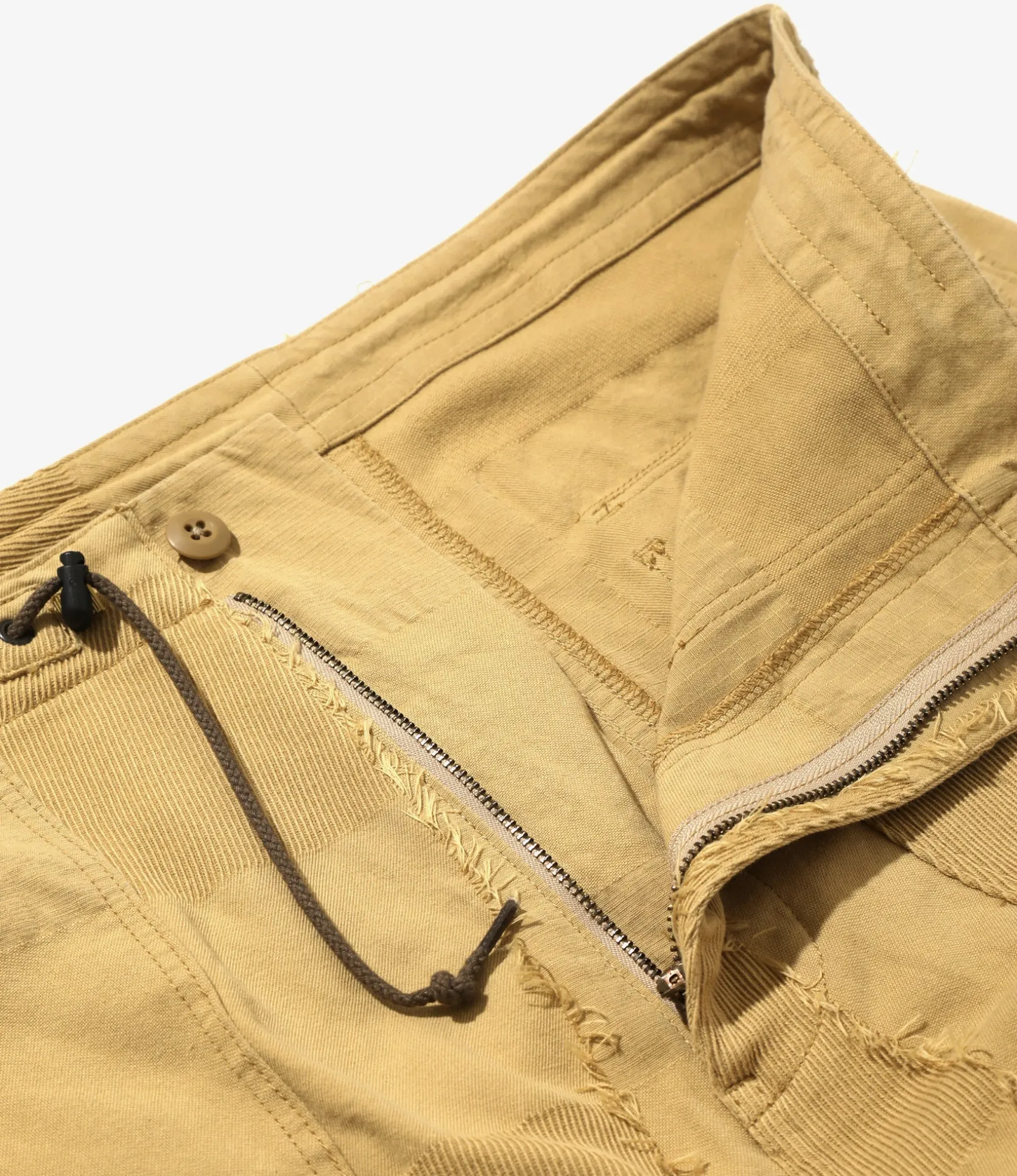 String Fatigue Skirt - Khaki - Ripstop Cut Jacquard