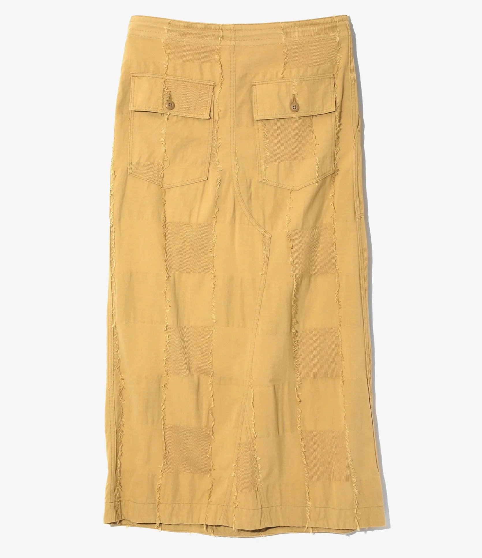 String Fatigue Skirt - Khaki - Ripstop Cut Jacquard